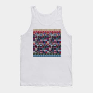 Checkered Patchwork Tile Pattern Tank Top